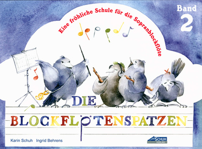 Schuh Verlag Die Blockflötenspatzen 2 mokomoji medžiaga fleitai