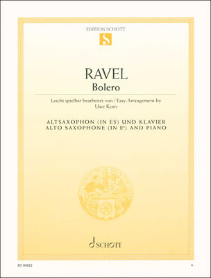 Schott Ravel Bolero alto saksofono natų literatūra