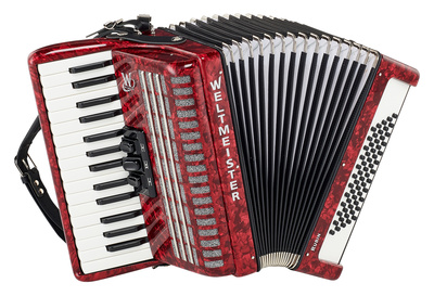 Weltmeister Rubin 30/60/II/3 raudonas pianinis akordeonas  