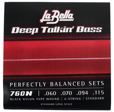 La Bella 760N Black Nylon Tape bosinės gitaros styga  