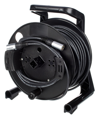 88365-15, CAT5 Kabel, 15 Meter, auf Schill GT-235 Kabeltrommel mit Hilfswicklung, 2x RJ45 Hirose-Stecker mit Neutrik NE8MC1, schwarz, Kabel