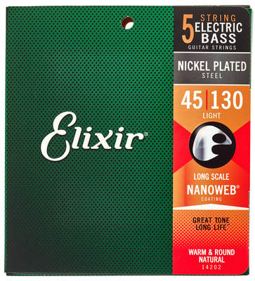 Elixir 14202 Nanoweb 5-String Light elektrinės bosinės gitaros stygos