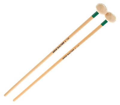 Marimba Schlägel No.72, hart, Rattanstiel, graues Latex, grüne Markierung, Kopfdurchmesser 3,175cm, Gesamtlänge 41,28cm, Paar