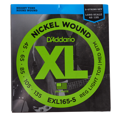 Daddario EXL165-5 elektrinės bosinės gitaros stygos 045 5 stygų bosinei gitarai