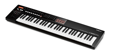 A-800 Pro MIDI Keyboard Controller, 61 anschlagdynamische Tasten, 8 Pads, 9 Drehregler, 9 Fader und 13 Taster, alle programmierbar, Transport