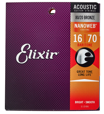 Elixir Nanoweb Baritone Acoustic stygos akustinei gitarai