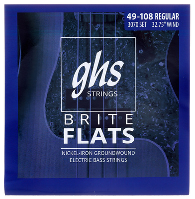 GHS 3070 Brite Flats Short Scale plokščios bosinės gitaros stygos