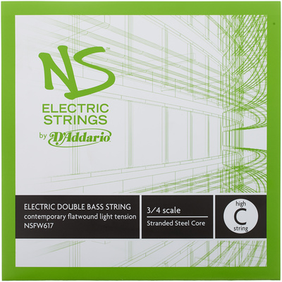 NSFW617 Electric Contemporary Flatwound Bass Einzelsaite hohe C 3/4, nur für NS-Design Electric Upright Bässe geeignet, Edelstahl auf Stahl,