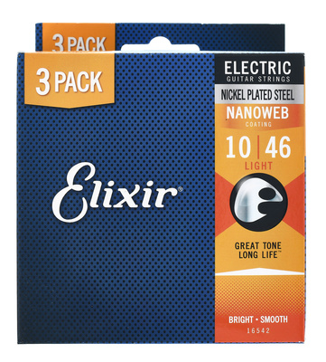 Elixir Nanoweb Light 3P elektrinės gitaros stygos