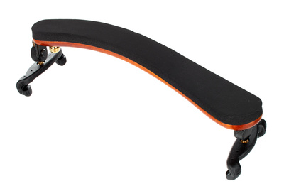 Schulterstütze Viola, heller Ahornkorpus mit Schaumstoffpolster, Schrauben und Gelenke aus Aluminium, verstellbar in Höhe und Breite, gummierte