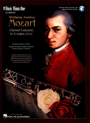 Music Minus One Mozart Clarinet Concerto KV622 klarneto literatūra
