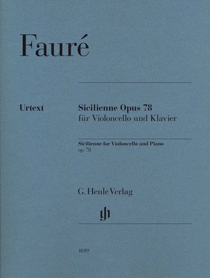 Henle Verlag Fauré Sicilienne Opus 78 violončelės natos