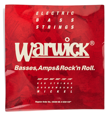 Warwick 46400 ML 6 Red Strings Nickel elektrinės bosinės gitaros stygos