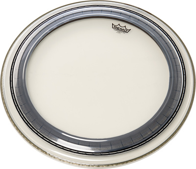 22"" Powerstroke Pro, 10mil starkes einlagiges Bass Drum Fell, transparente Ausführung, mit druckdämpfenden Profil und aufgedampftem