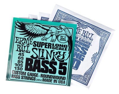 Ernie Ball 2850 Nickel SL elektrinės bosinės gitaros stygos 045 (5 stygų)