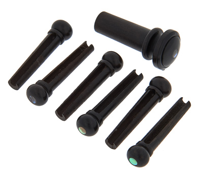 Harley Benton Parts Bridgepin Set Ebony A E akustinės gitaros kaiščių rinkinys