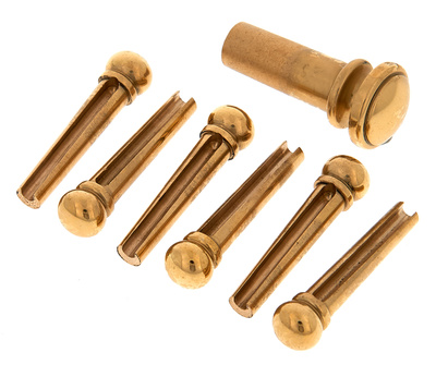 Harley Benton PartsBridgepin Set Brass Plain akustinės gitaros kaiščiai