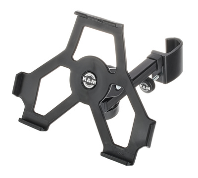 B-Stock, K&M 19722 iPad 2-Halter, für iPad 2, iPad 3, iPad4 zur Befestigung an Mikrofonstative, müheloses Einsetzen und Fixieren für sicheren Halt,