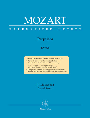 Bärenreiter Mozart Requiem KV626 vokalo natų literatūra