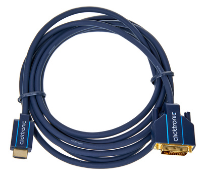 HDMI - DVI Casual Kabel, 3m, Video-Adapterkabel zwischen HDMI und DVI-D, 19 pol HDMI > 24+1 poliger DVI-D Stecker, 24 Karat vergoldete