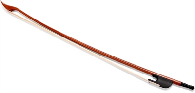 RJBB-01F Barockbogen für Kontrabass, französisches Modell, runde Stange aus Massaranduba (Manilkara hexandra), Ebenholzfrosch,