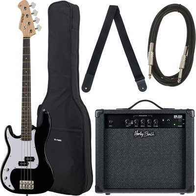 Harley Benton HBP120BK LH komplektas bosinė gitarai