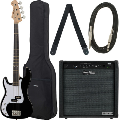 Harley Benton HBP120BK LH Bundle 3 bosinės gitaros komplektas  