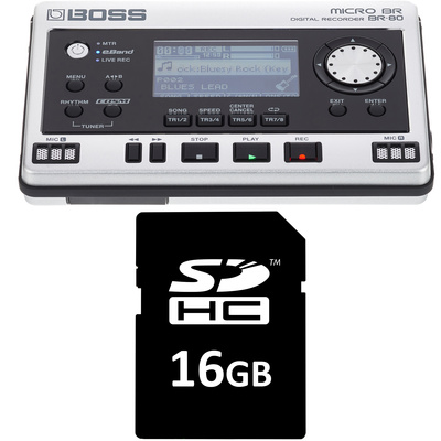 Boss BR-80 SD Card Bundle daugiafunkcinis įrašymo įrenginys
