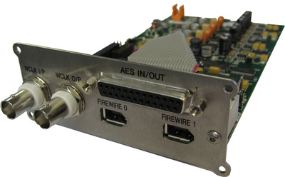 4081 Digital Option für AES und Firewire, Erweiterung mit zwei Stereo AES/EBU outs über Sub-D25pol Anschluss, ext. WC und AES Sync,