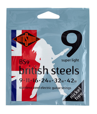 Rotosound BS9 British Steels elektrinės gitaros stygos  