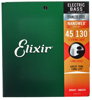 Elixir 14777 Stainless Steel 5 Light elektrinės bosinės gitaros stygos
