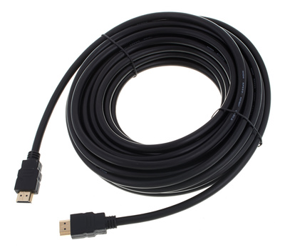 CHDMI 10, schwarzes HDMI Kabel mit 2x HDMI A Stecker, vergoldete angespritze Stecker, Länge 10,0 Meter