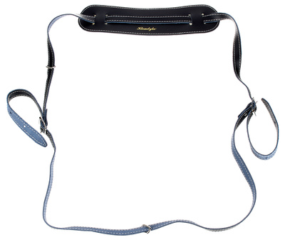 Banjo Strap Black, Banjogurt mit Fellpolster, Schlaufe zum Einhängen unter die Spannschrauben, in Stufen längenverstellbar. Farbe: schwarz.