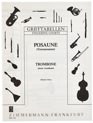 Zimmermann Verlag Grifftabelle Posaune trombono pozicijų lentelė  