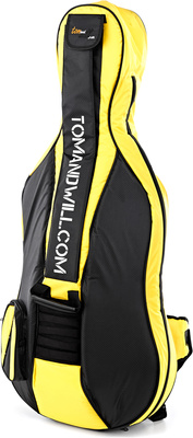 Tom & Will Active Cellotasche 1/2 BY, 25mm Polsterung, Rucksackriemen und Tragegriffe, aufgenähte Bogen- und Zubehörtaschen. Farbe: black & yellow.