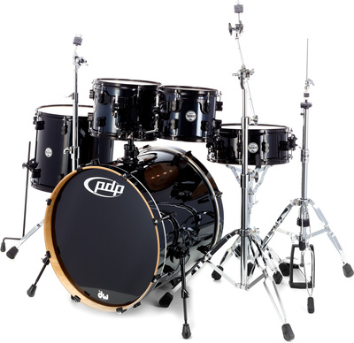 PDP CM5 Concept Maple Serie, Standard Version, Farbe: Pearlescent Black - Premium Lackierte Kessel, schwarz Kesselhardware, komplettes Set in