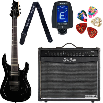 Harley Benton R-457 BK elektrinės gitaros komplektas