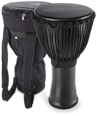 14"" Freestyle Cannon Djembe BMB, 14"" Djembe mit Schnurspannung, Farbe: Black Mamba (BMB), inklusive stabiler Tasche mit Schultergurt und