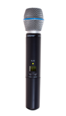 B-Stock, Shure SLX 2 / Beta 87A / S10, Handsender für SLX-Serie mit Kondensatorkopf, Superniere, Display mit Gruppen-, Kanal und Batterieanzeige,