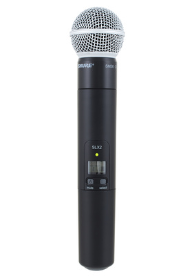B-Stock, Shure SLX 2 / SM 58 / S10, Handsender für SLX-Serie mit SM 58 Kopf, dynamisch, Niere, Display mit Gruppen-, Kanal und Batterieanzeige,