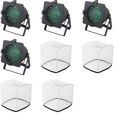 Stairville LED PAR 56 Black grindų apšvietimo komplektas