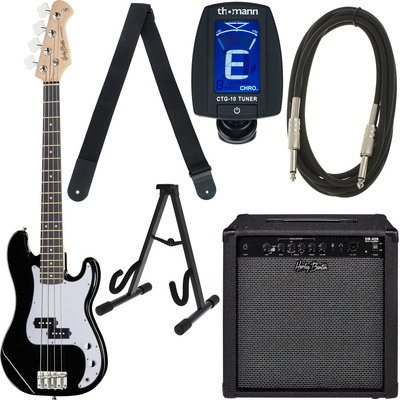 Harley Benton PB-Shorty BK standartinis bosinės gitaros komplektas 2