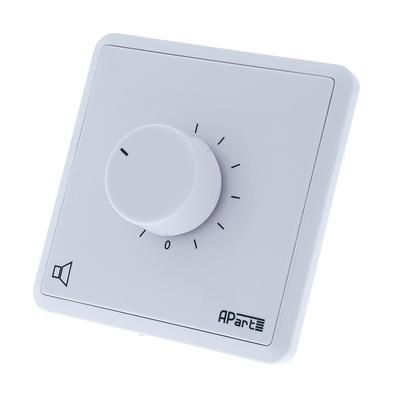 E-Vol 20, E-VOL20 - Einbau Euro Lautstärkeregler, 100V/20W, 24V Priorität, RAL 9010 weiß, 80 x 80 mm