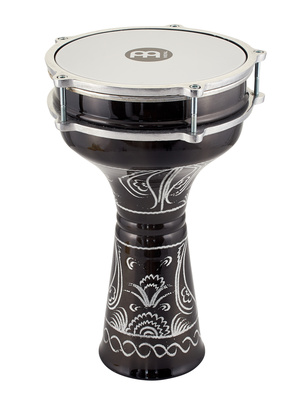 B-Stock, Meinl HE-124 Aluminium Darabuka, MEINL Darbuka. türkischer Stil, Farbe: Silver / Black Aluminium, Synthetikfell auswechselbar, inkl.