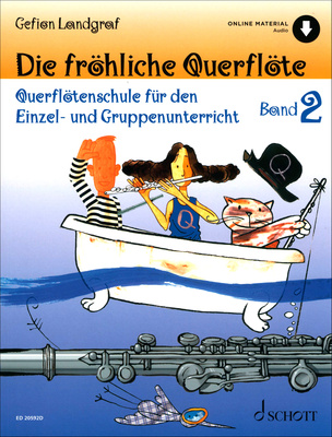 Schott Die Fröhliche Querflöte 2 mokomoji medžiaga fleitoms