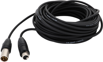 DMX AES/EBU Cable 15,0, XLR female --> XLR male, 110 Ohm Kabel, Neutrik NC3MXX-HD - NC3FXX-HD Stecker, spritzwassergeschützt IP 67, Farbe