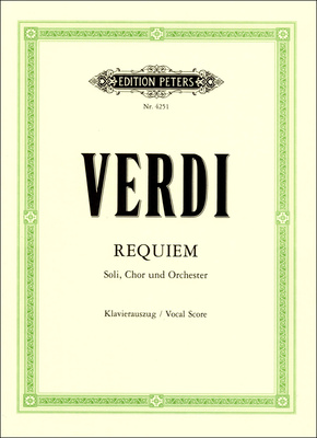 Edition Peters Verdi Requiem klasikinio vokalo natų literatūra