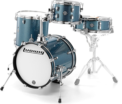 Breakbeats Shell Set Azure Sparkle, ""Questlove"" Shell Set, 7-lagige Kessel, chrom Hardware, folienbezogene Kessel aus Pappelholz in Farbe: