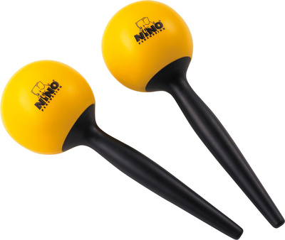 582Y Maracas aus ABS Kunststoff groß Paar, Farbe: Gelb
