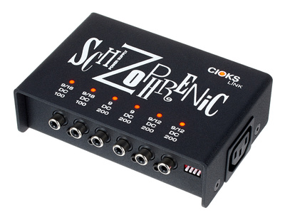 Schizophrene Link, Multi-Output 1000mA Netzteil für Effektgeräte, 6 Anschlüsse mit 9, 12 oder 18V, Ausgang 1-2: 9 oder 18V DC / 100mA, Ausgang